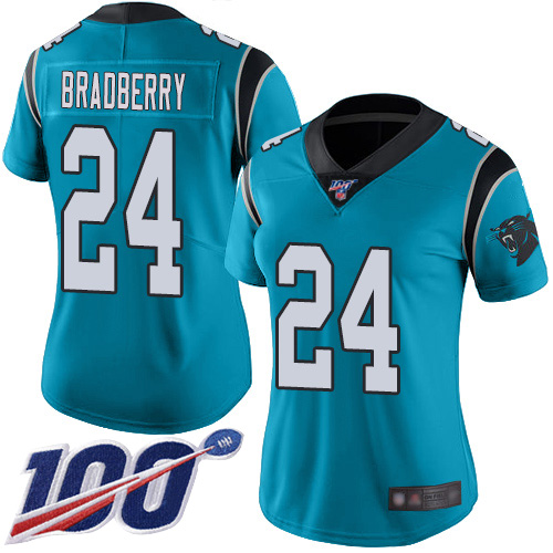 Carolina Panthers Limited Blue Women James Bradberry Alternate Jersey NFL Football 24 100th Season Vapor Untouchable